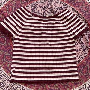 Ripped striped crop top